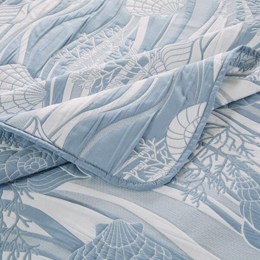 Dover Tidal Blue Coverlet Set